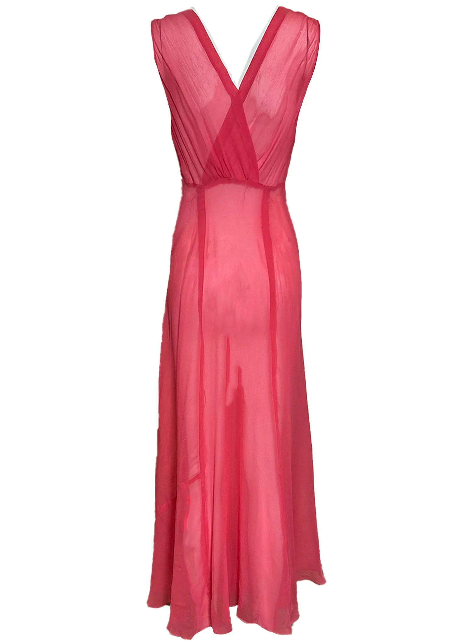30s Bubblegum Pink Chiffon Gown