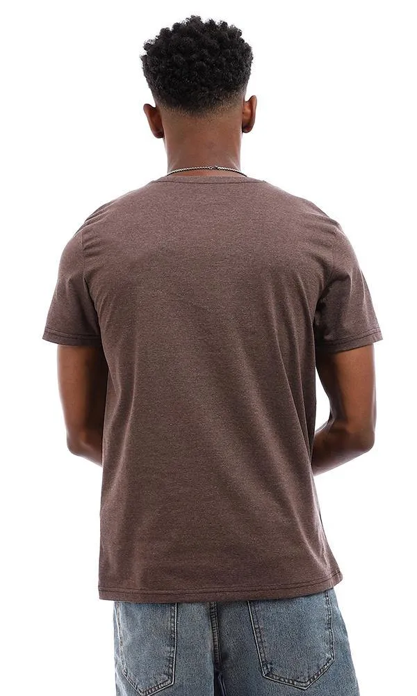 95577 Summer Printed "Sunshine Beach" Cotton T-Shirt - Brown