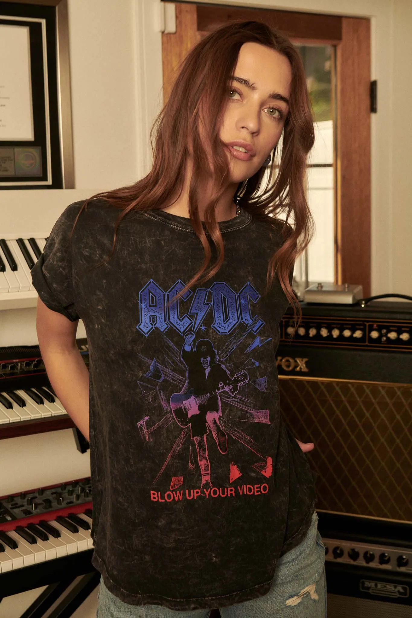 AC/DC Blow Up Your Video Vintage-Wash Graphic Tee