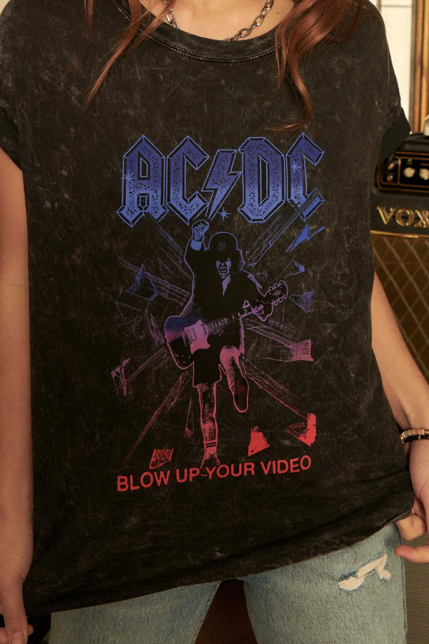AC/DC Blow Up Your Video Vintage-Wash Graphic Tee