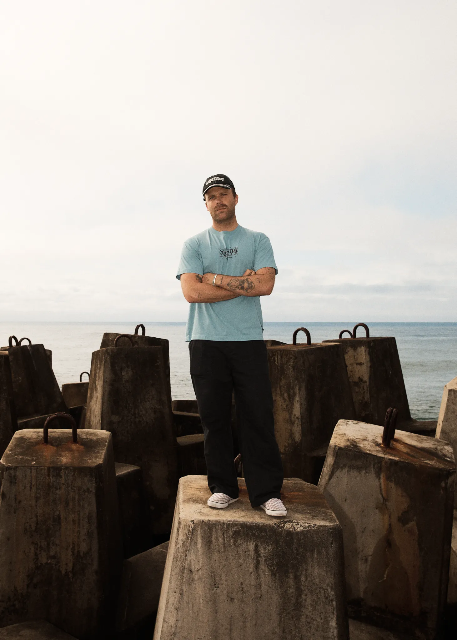 AFENDS Mens Thorny - Boxy Fit Tee - Ocean Spray