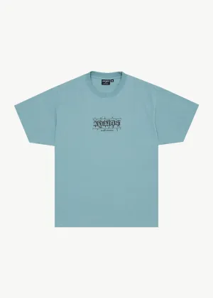 AFENDS Mens Thorny - Boxy Fit Tee - Ocean Spray