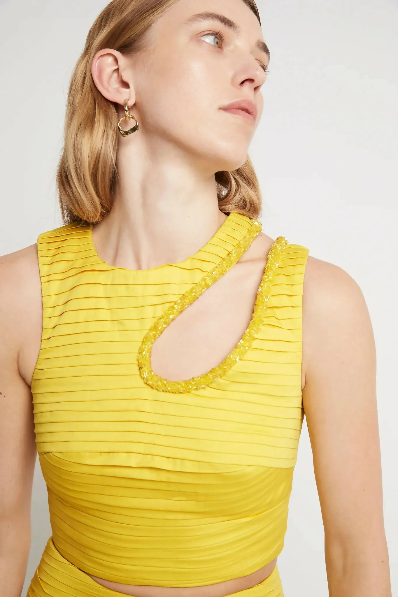 Aje Jolie Abstract Cut Out Top & Jolie Asymmetric Midi Skirt