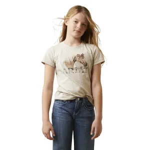 Ariat Girls Caballo S/S Tee Oatmeal Heather
