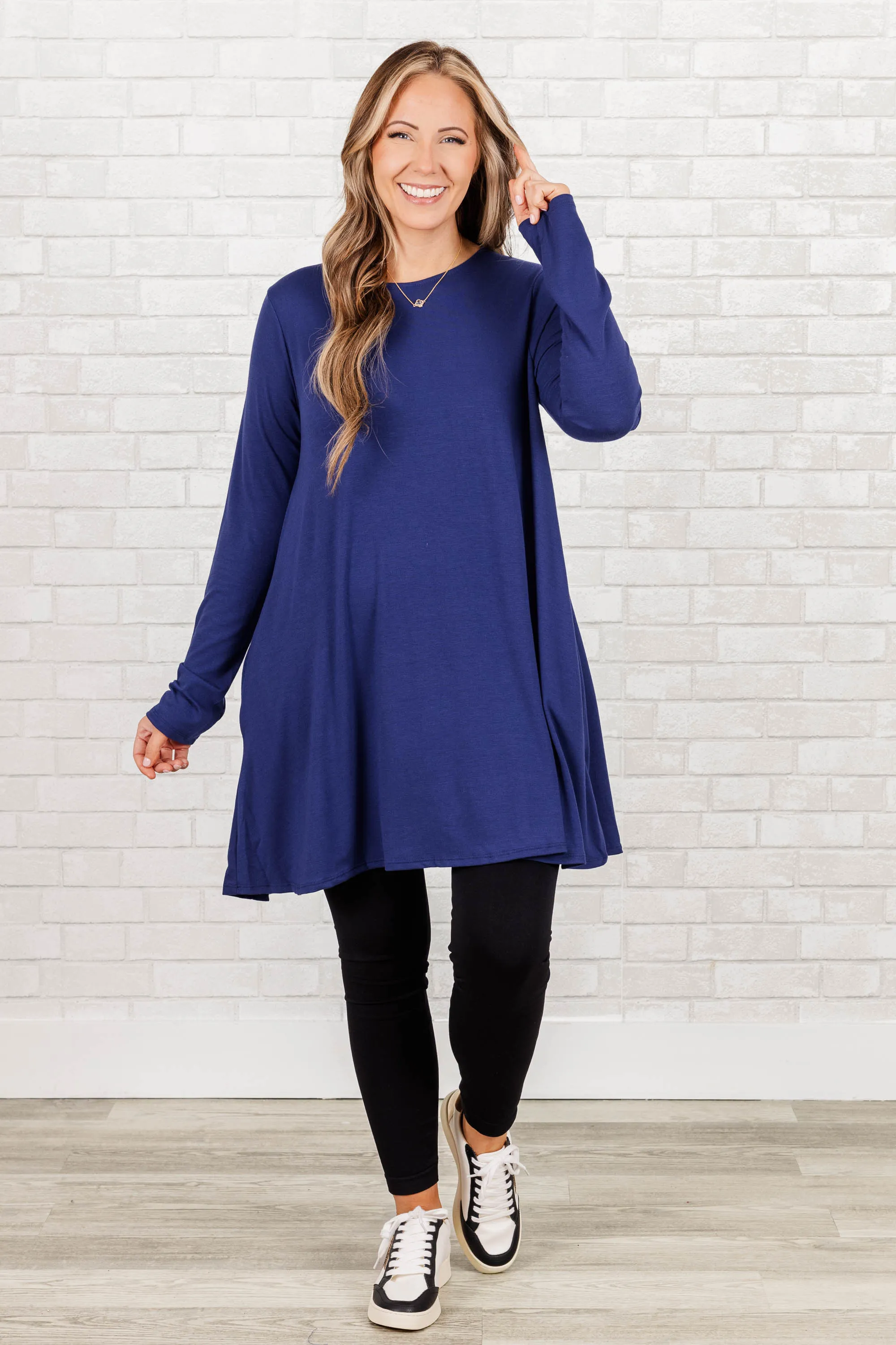 As Long As You're Here Tunic, Light Navy