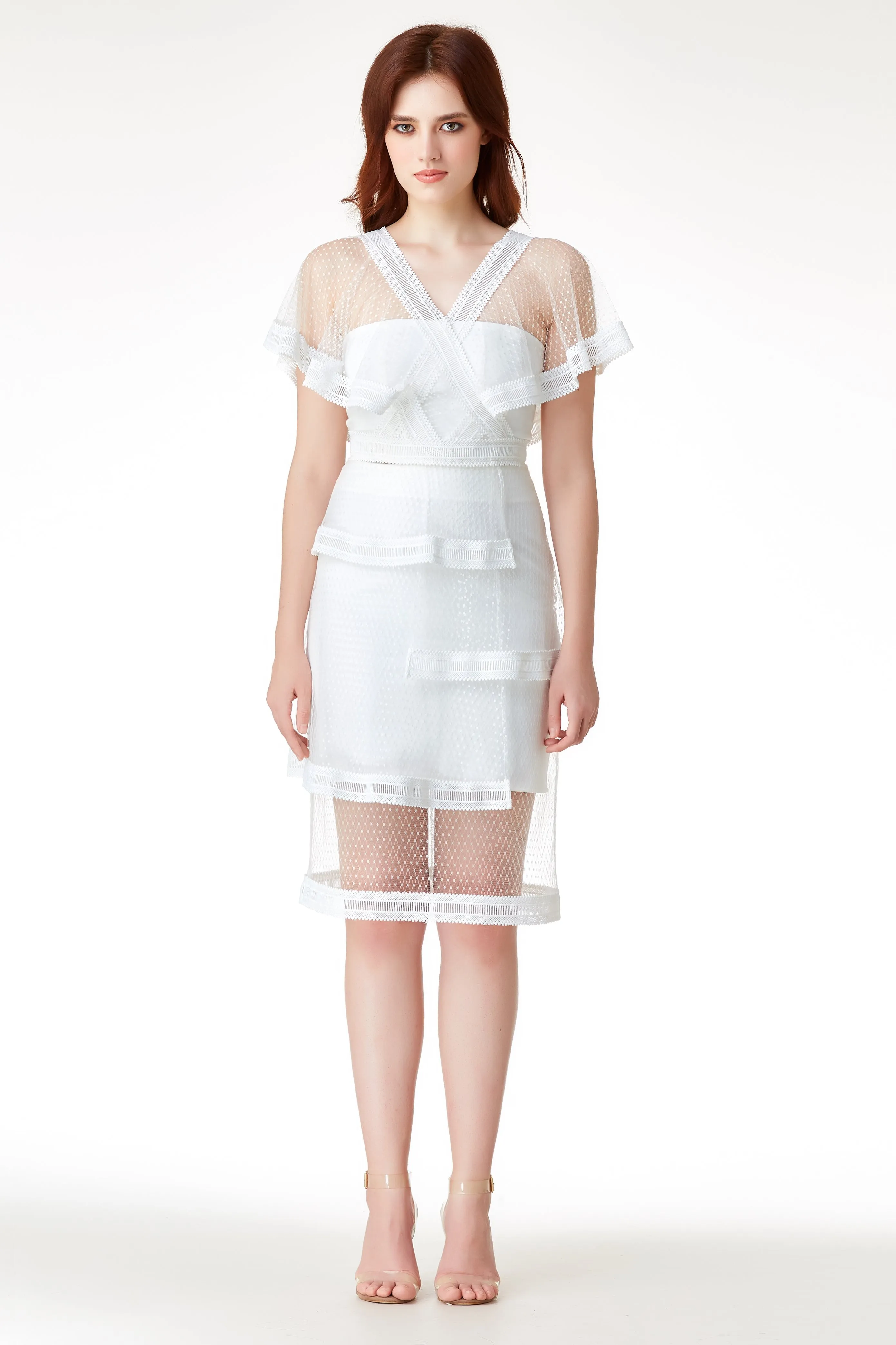 AW'18 Lace Tiered Skirt - White