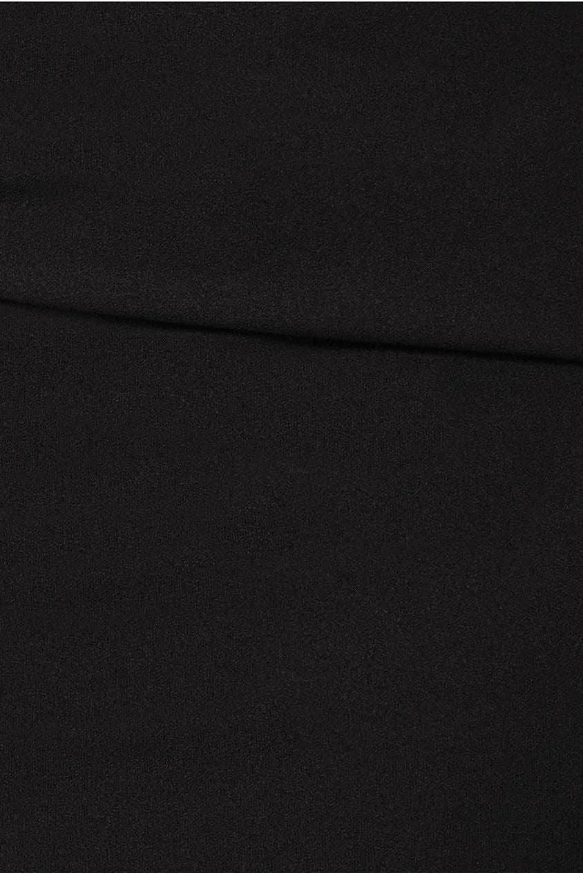 Bardot Pleated Midi Dress - Black by Goddiva