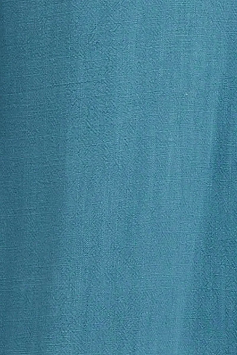 Blue Wide Leg Pants High Rise