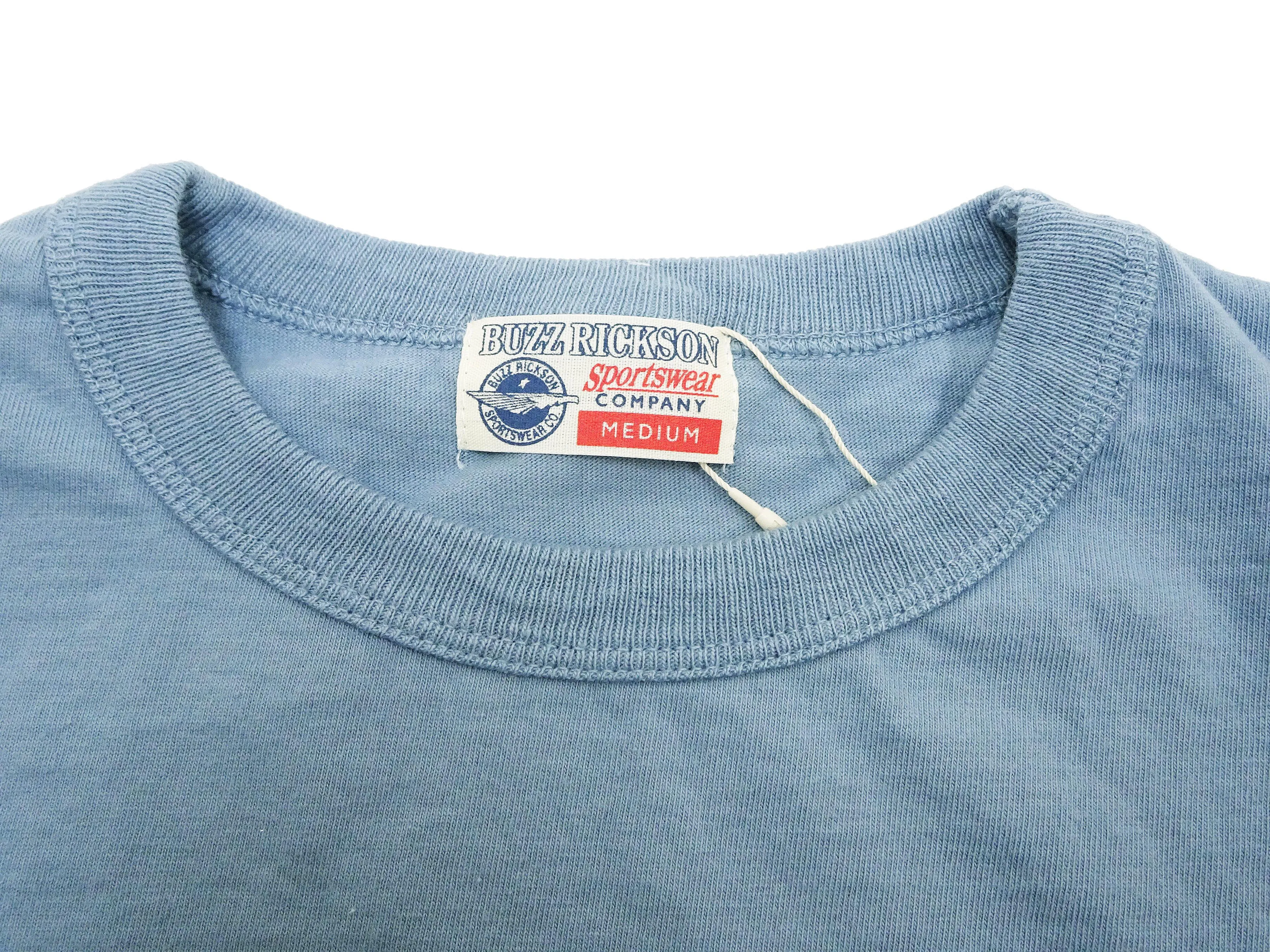 Buzz Rickson T-shirt Men's Griffiss Air Force Base Military Graphic Short Sleeve Loopwheeled Tee BR79343 122 Greyish-Blue