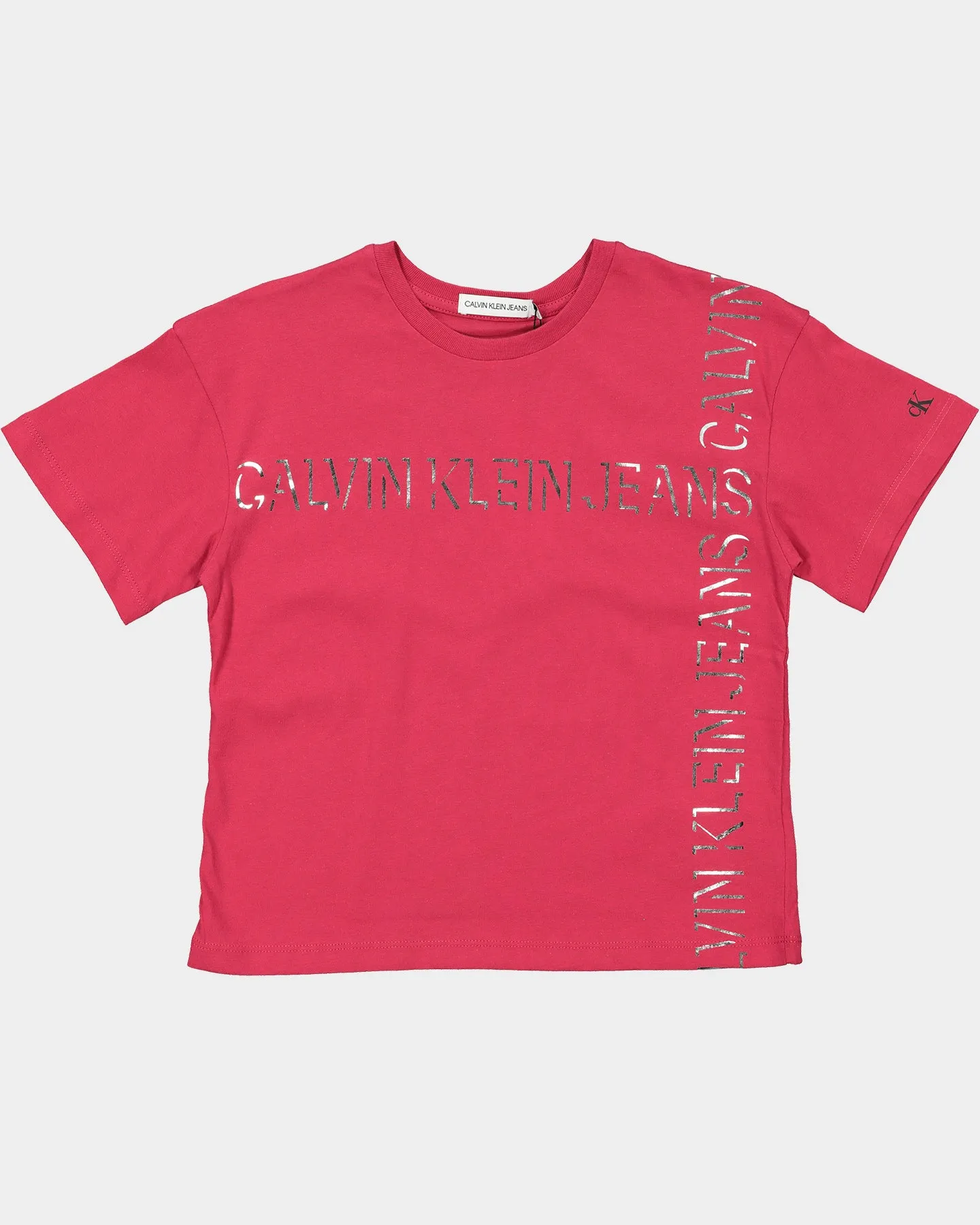 Calvin Klein Kids' Linear Lines Logo T-Shirt Raspberry Smoothie