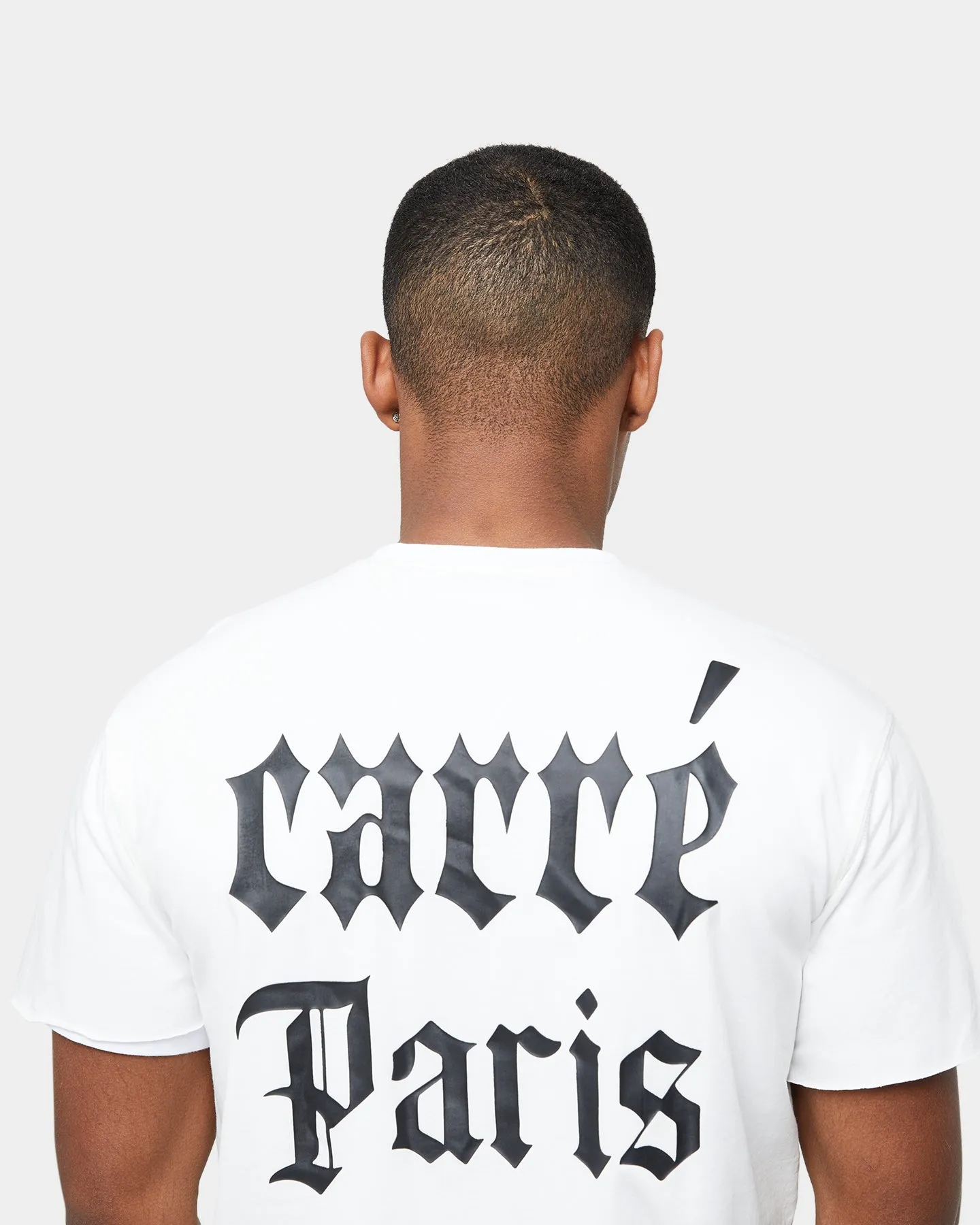 Carre Distressed Ringer Oversized Short Sleeve T-Shirt Off White/White