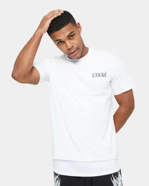 Carre Distressed Ringer Oversized Short Sleeve T-Shirt Off White/White