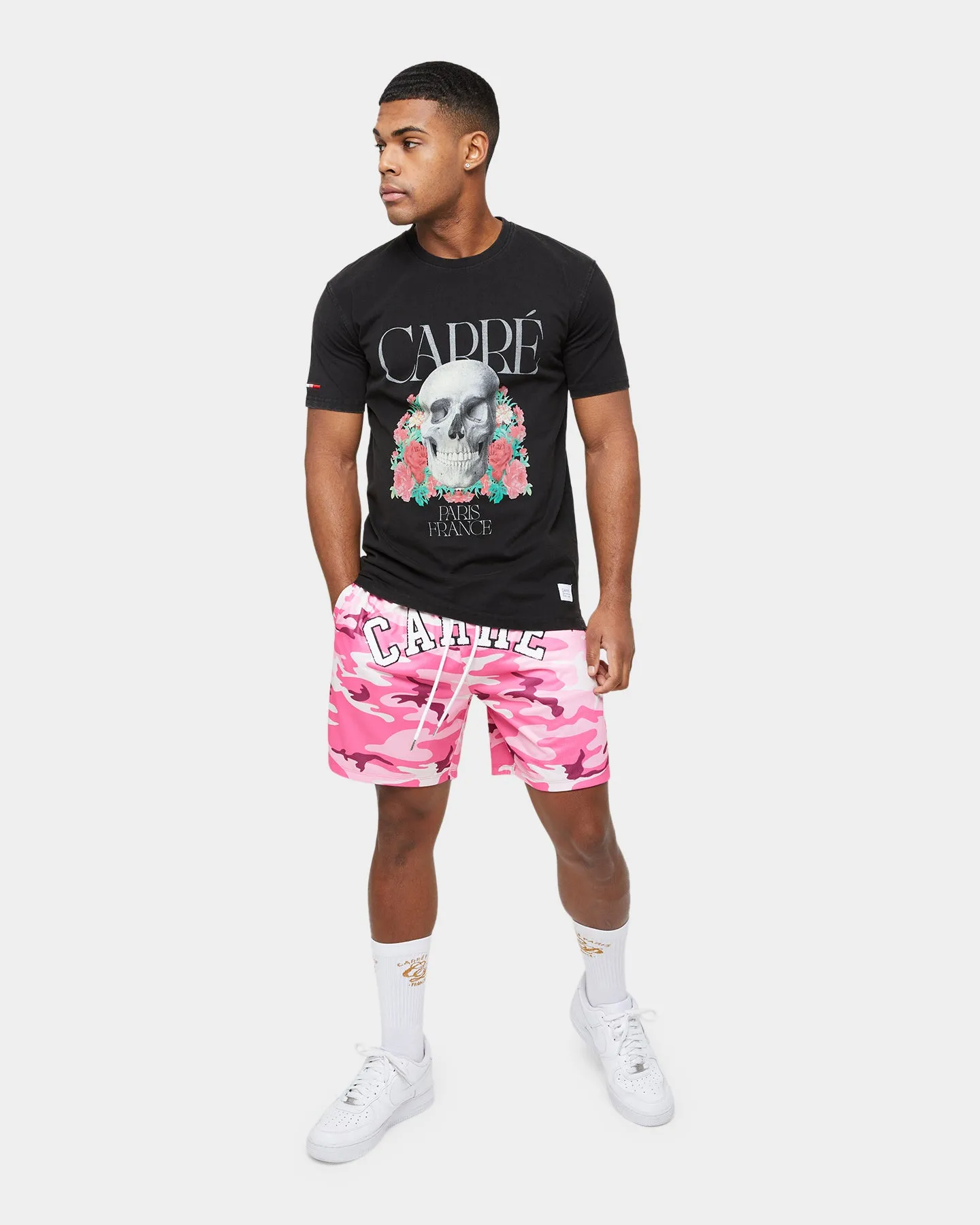 Carre Skull & Rose Vintage T-Shirt Washed Black