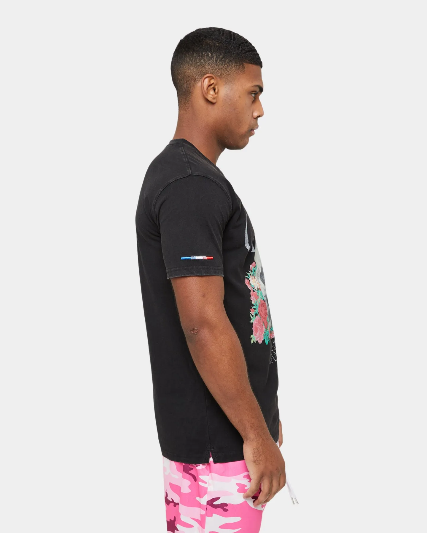 Carre Skull & Rose Vintage T-Shirt Washed Black