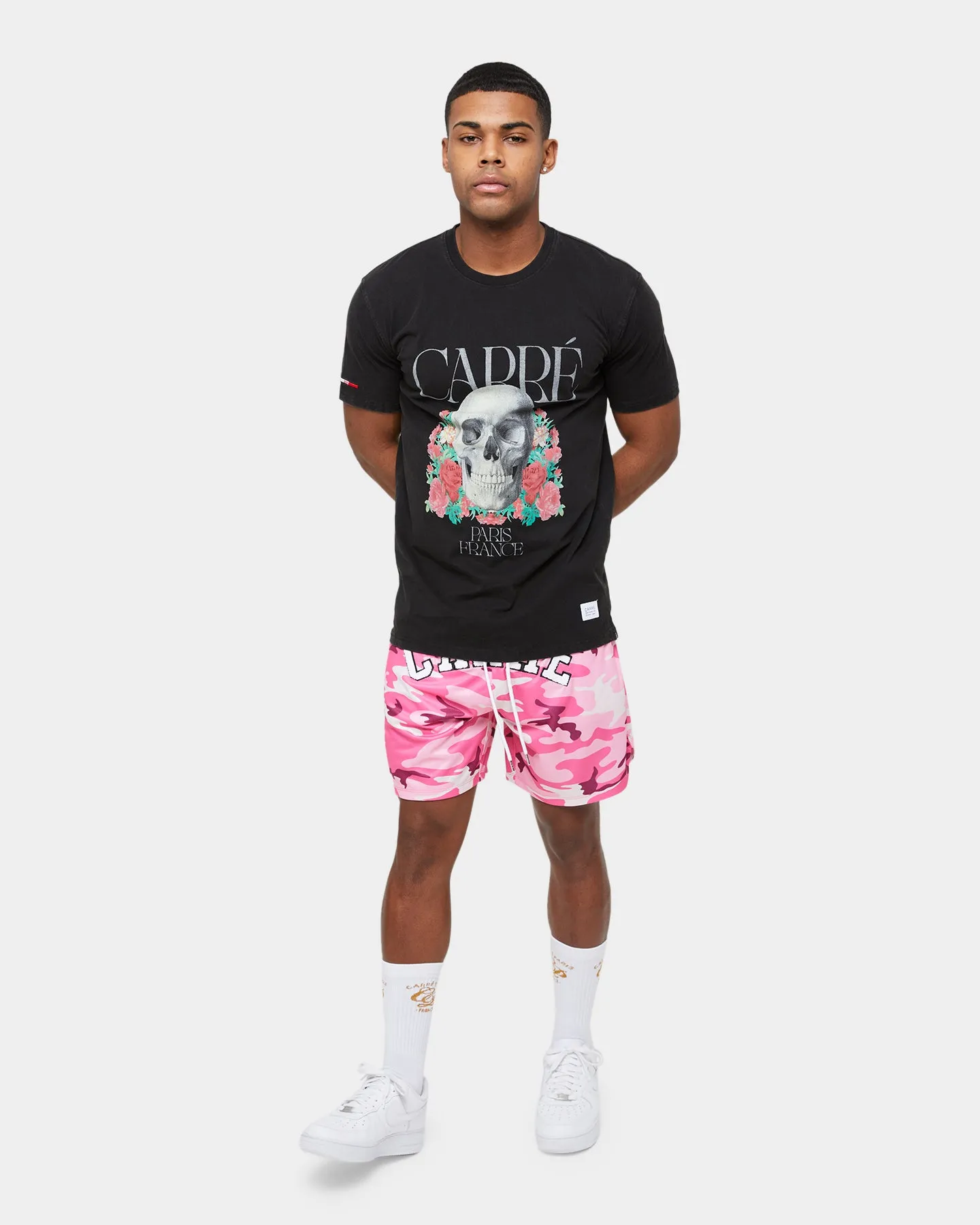 Carre Skull & Rose Vintage T-Shirt Washed Black