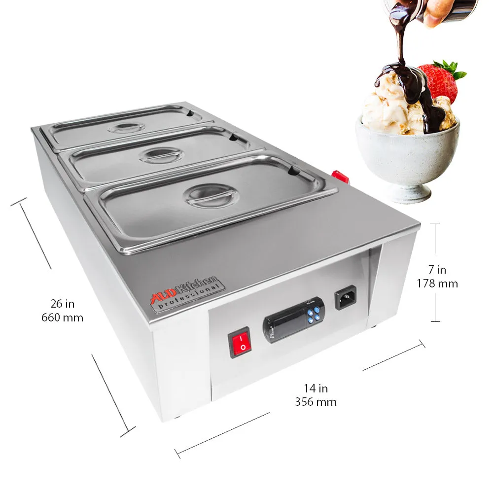 Chocolate Fondue Machine with Digital Control | Professional Chocolate Melter | Stainless Steel