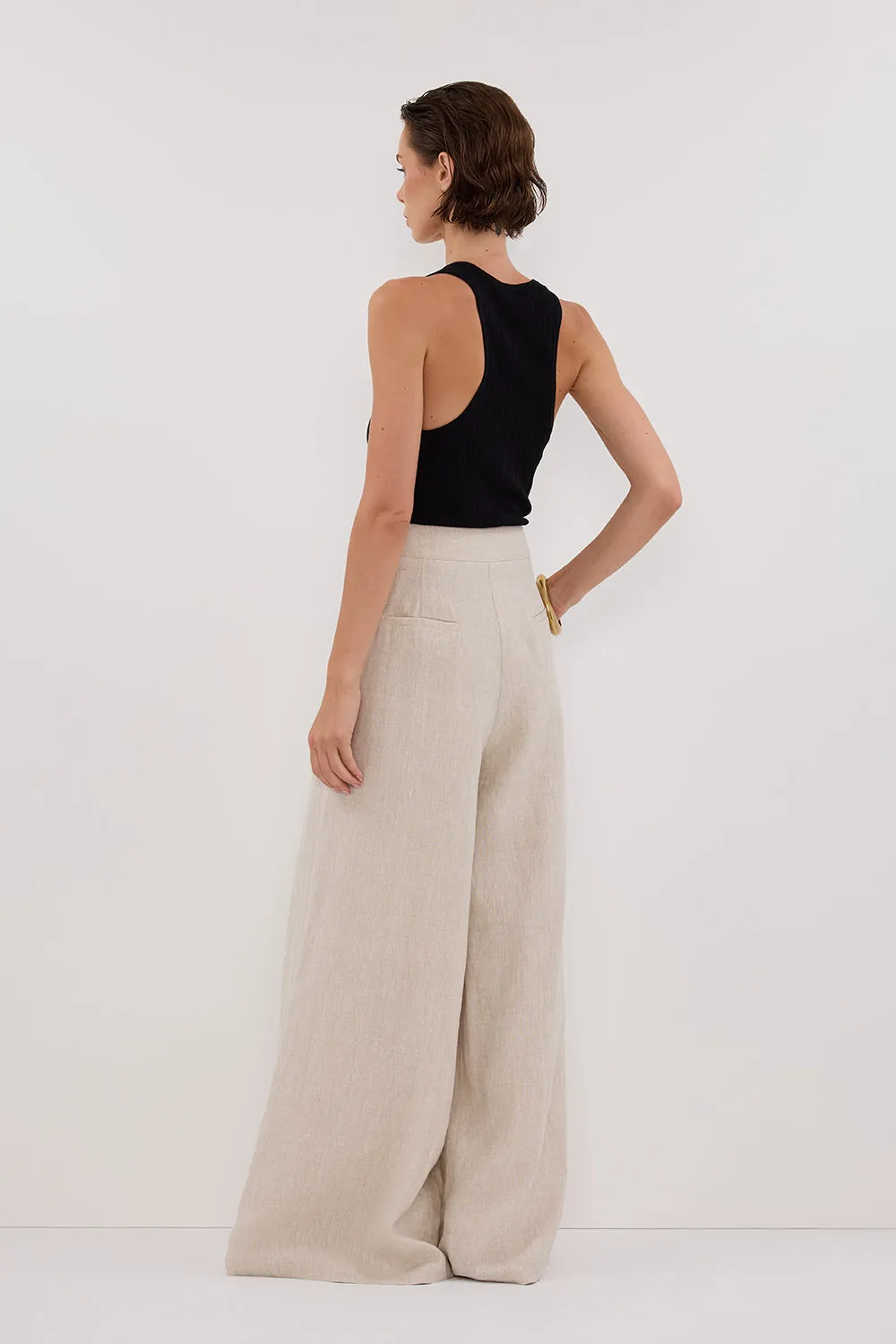 CODY NATURAL WIDE LINEN PANT