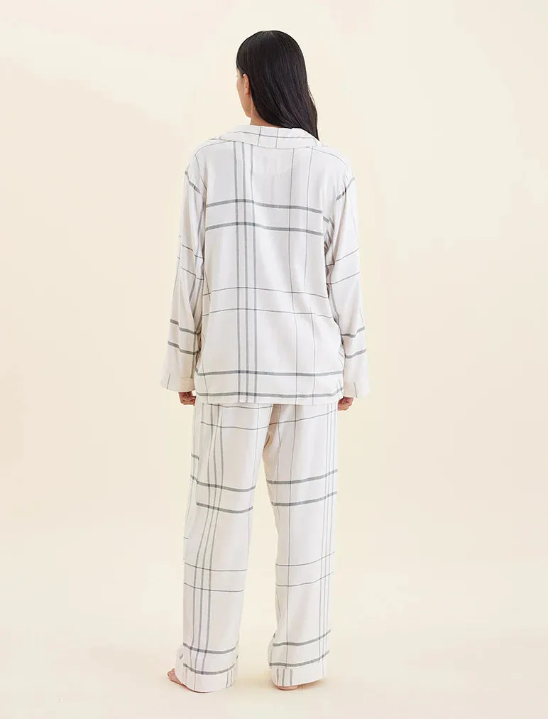 Comfy Plaid PJ Almond/Moss