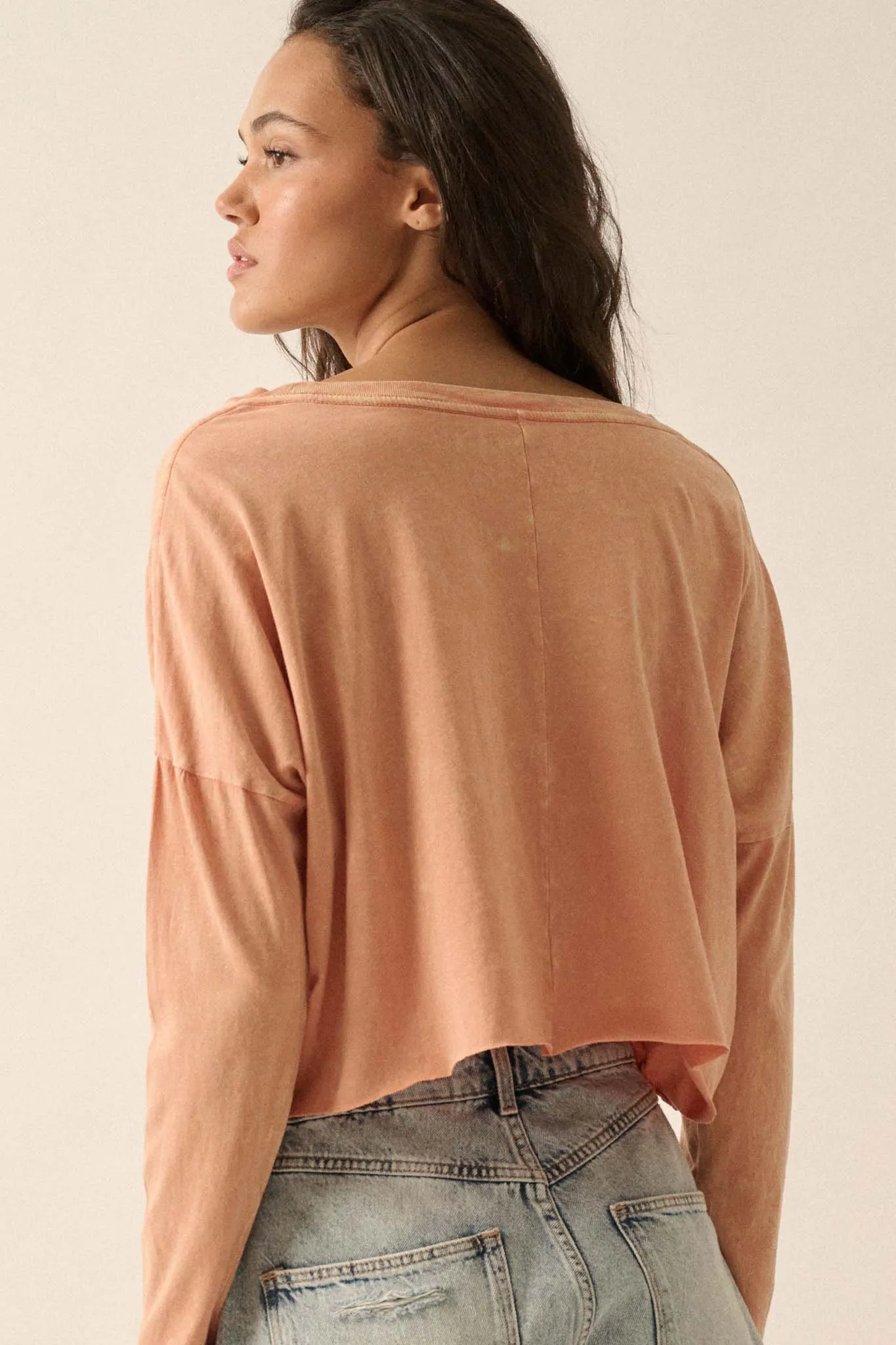 Disco Doll Cropped Long-Sleeve Graphic Tee