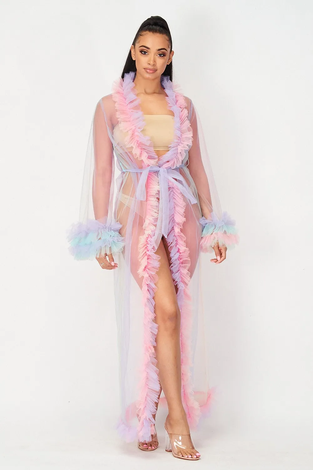 Fairy Dust Ruffle Mesh Duster