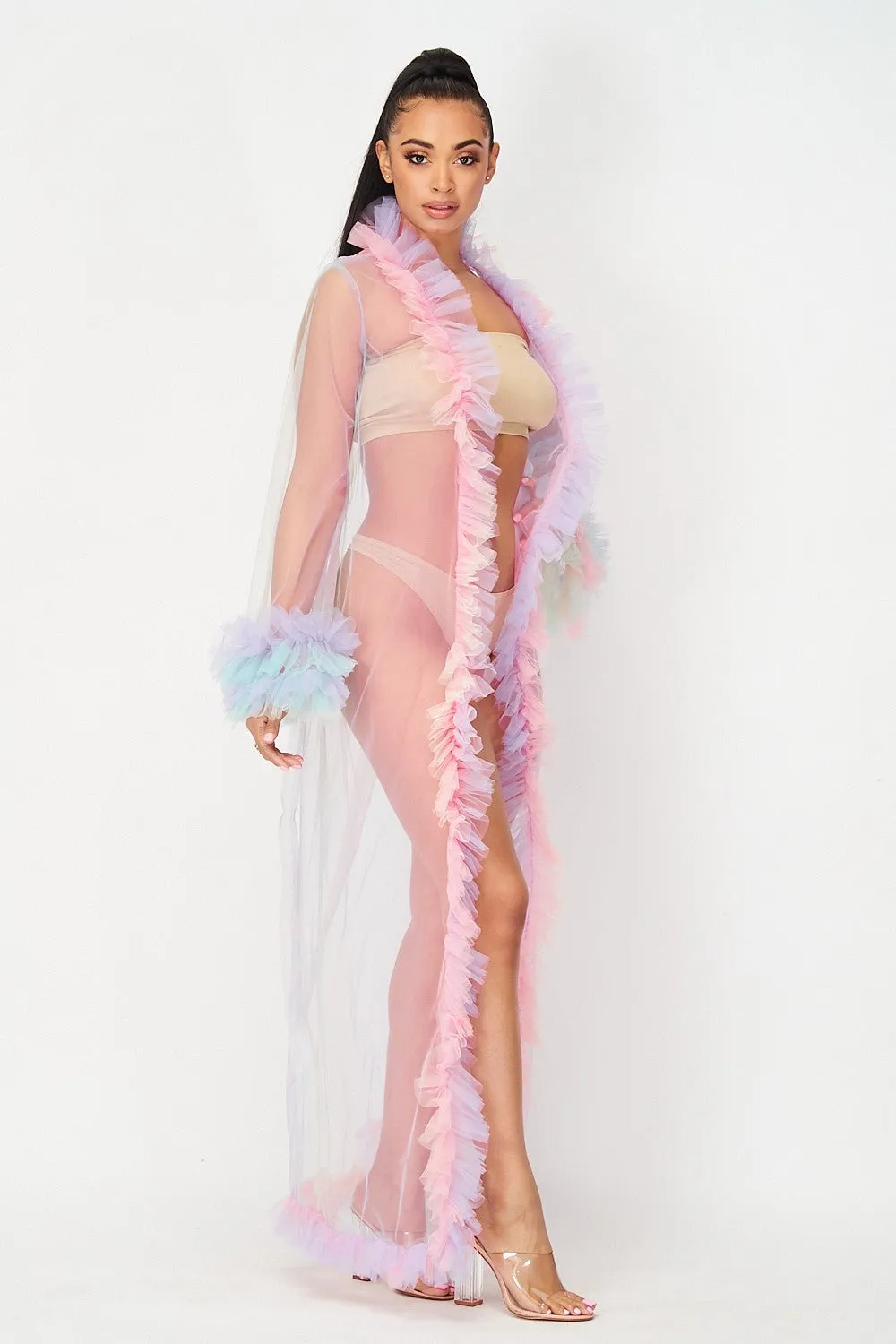 Fairy Dust Ruffle Mesh Duster
