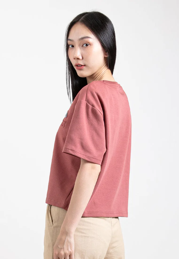 Forest Ladies Heavy Weight Cotton Boxy-Cut Round Neck Tee Ladies Casual Loose Fit Crop Top - 822401