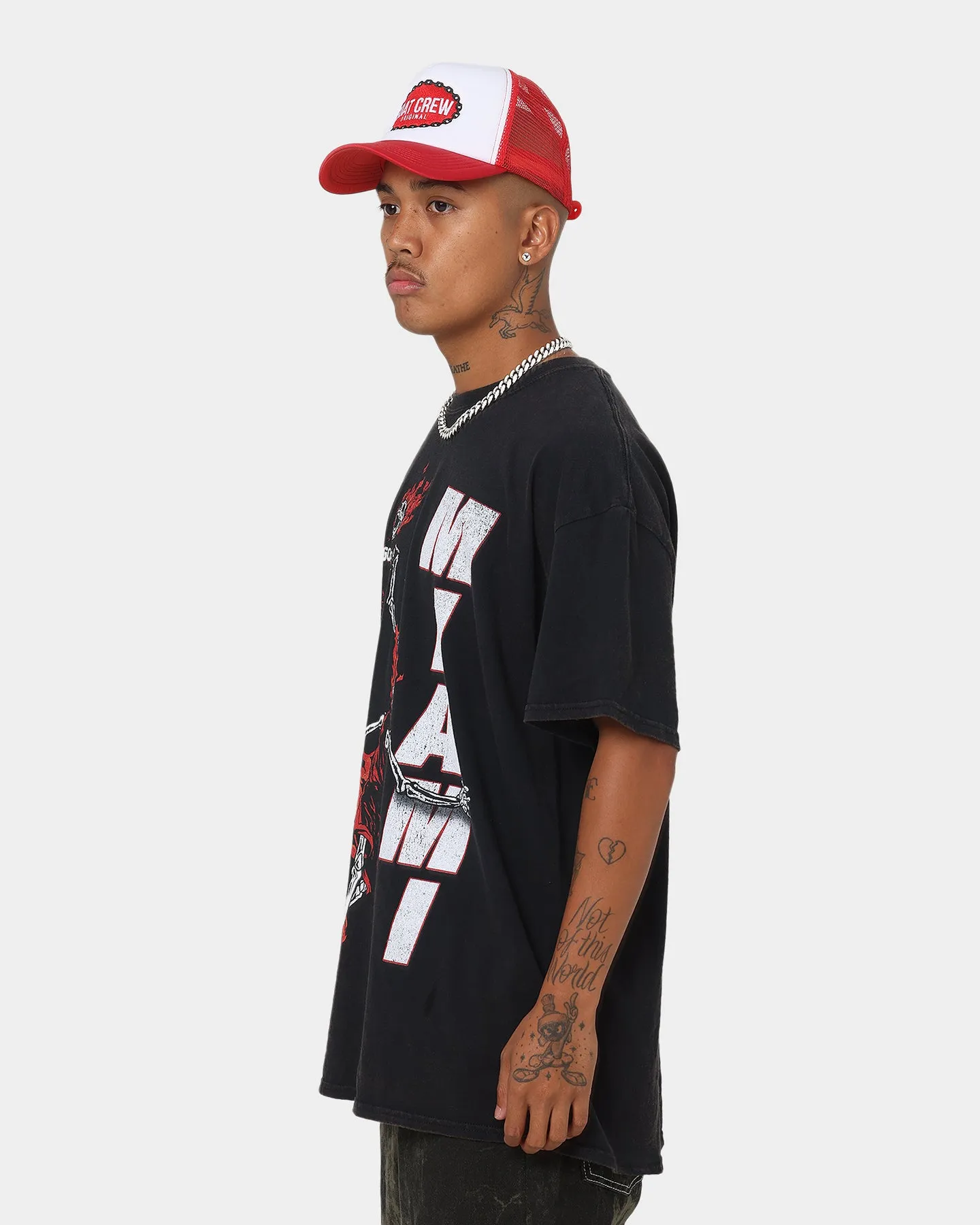 Goat Crew Team Miami Vintage T-Shirt Black Wash