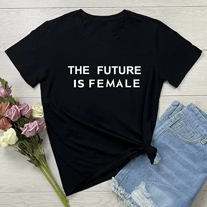 Graphic Tee - #071G7CBF2-B  Made for the Curvy Girl - The Future is Female -Tee Shirt -  Black