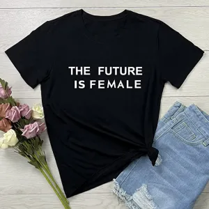 Graphic Tee - #071G7CBF2-B  Made for the Curvy Girl - The Future is Female -Tee Shirt -  Black