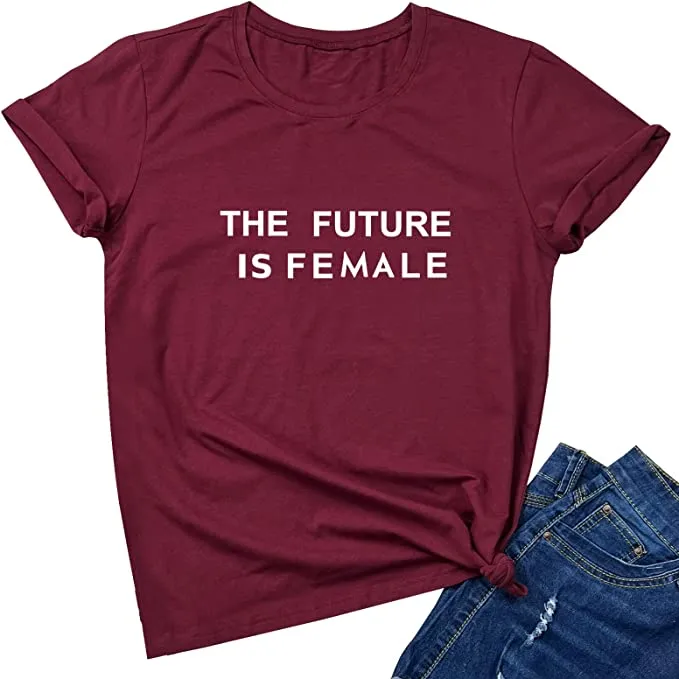 Graphic Tee - #071G7CBF2-DR  The Future is Female - Deep Red