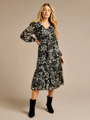 GWD Shona Monochrome Floral Print Midi Dress