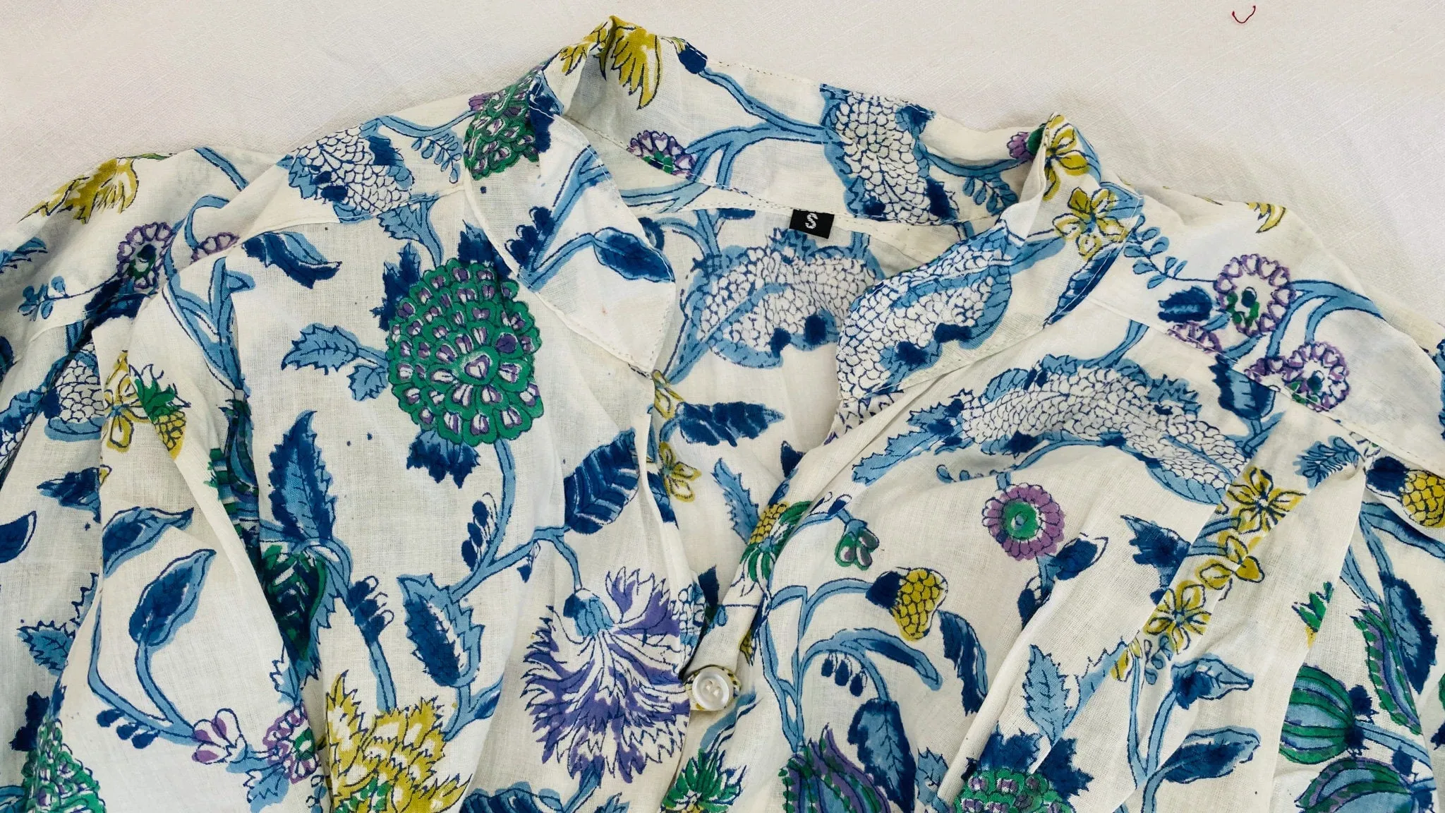 Indian Gauze Dress. Shirt Dress. Block S-L