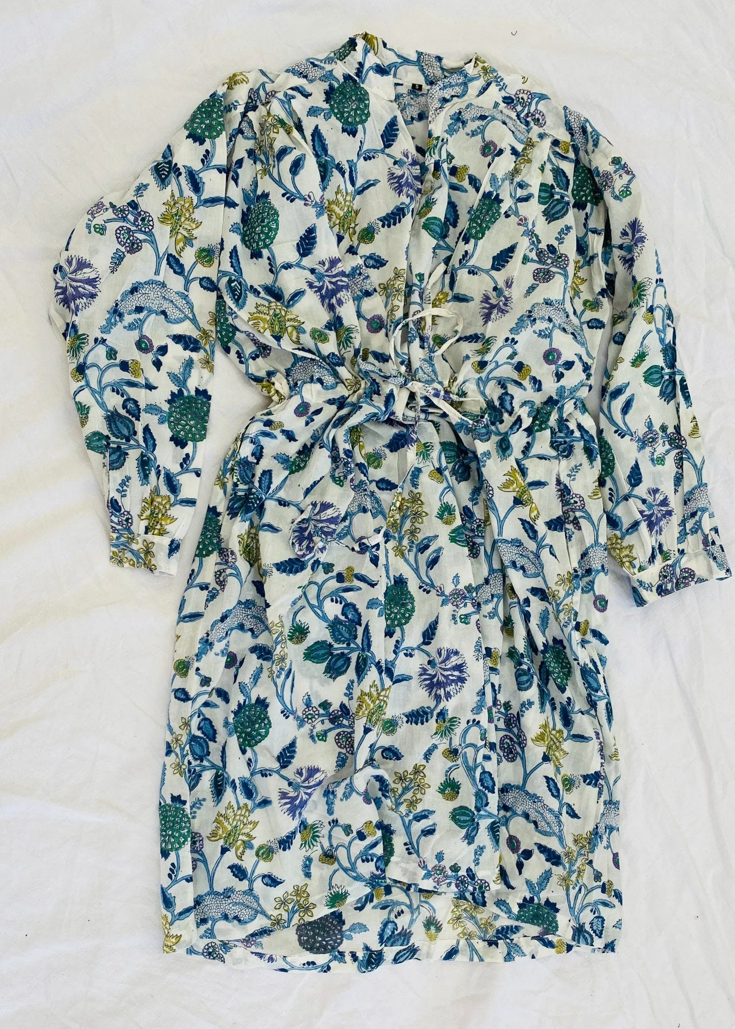 Indian Gauze Dress. Shirt Dress. Block S-L