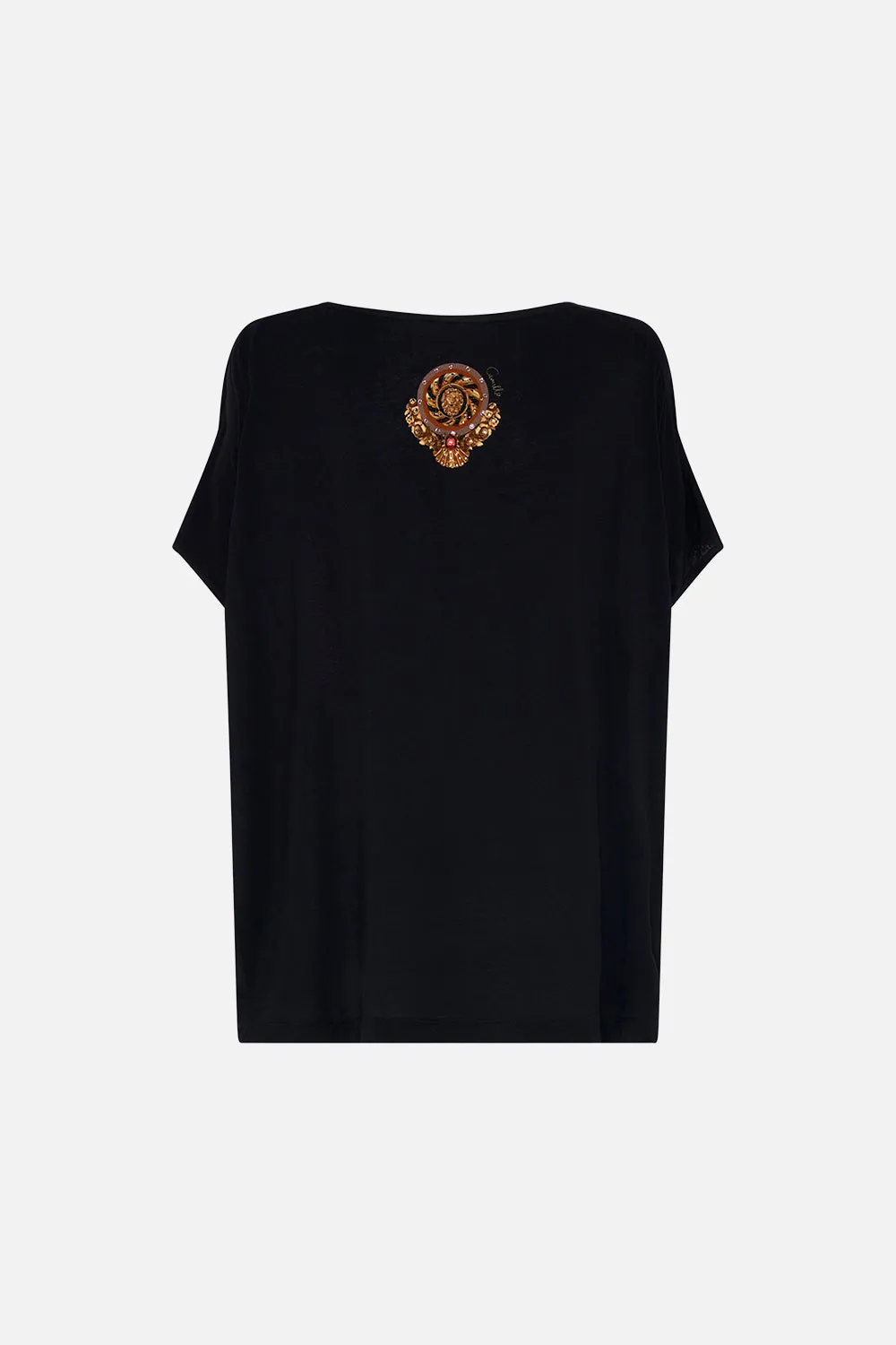 LOOSE FIT ROUND NECK TEE - BLACK FEELING FRESCO