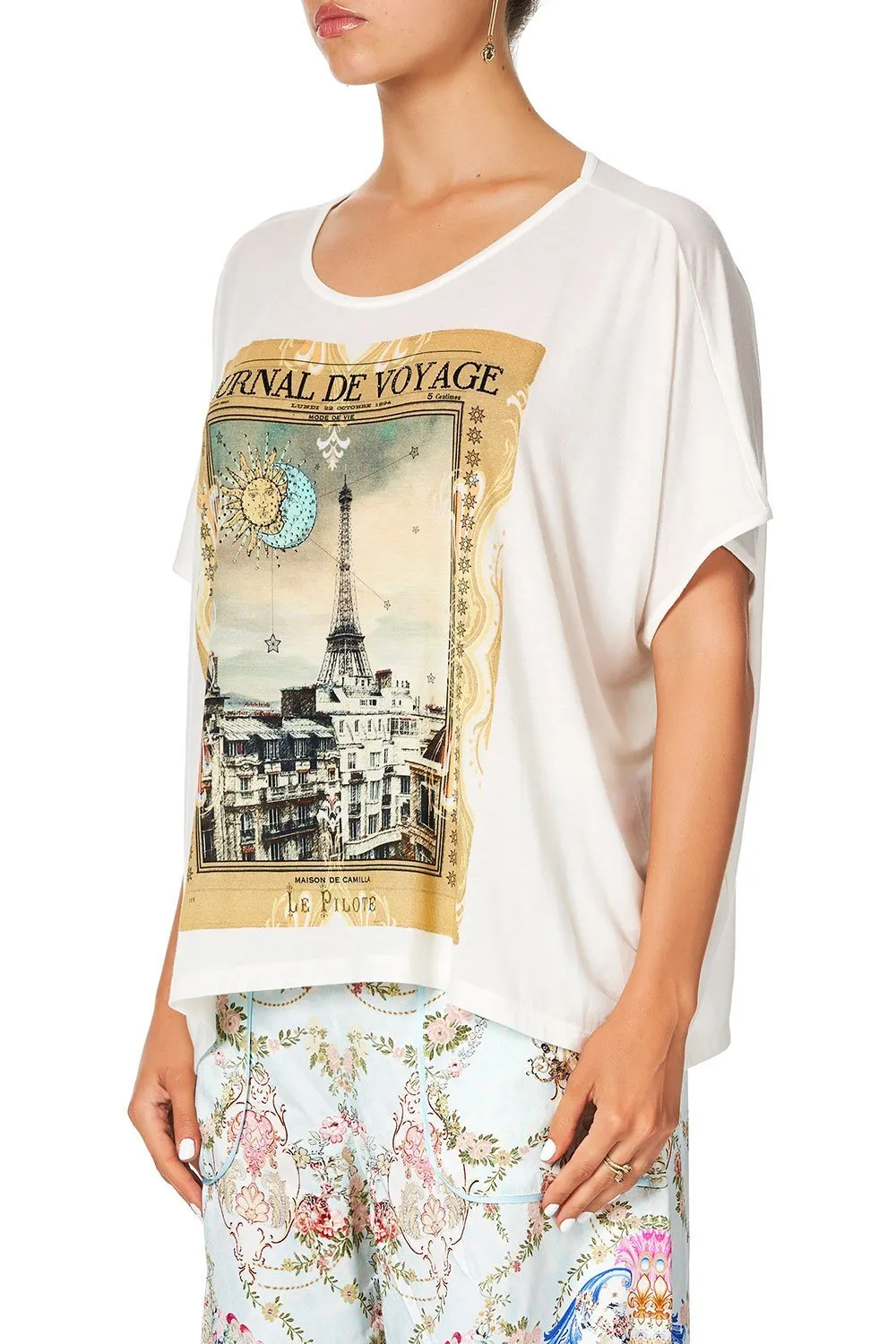 LOOSE FIT ROUND NECK TEE VERSAILLES SKY