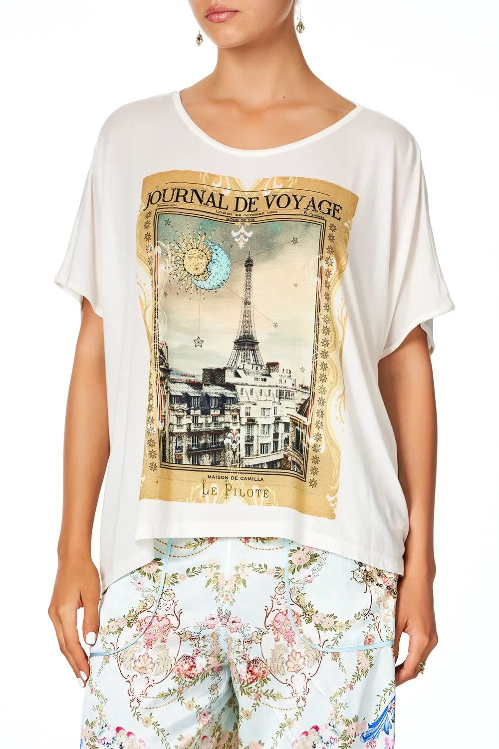 LOOSE FIT ROUND NECK TEE VERSAILLES SKY