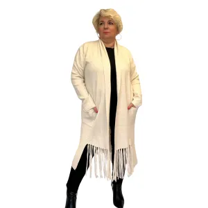LUXURY DUSTER CARDIGAN WITH TASSEL HEM