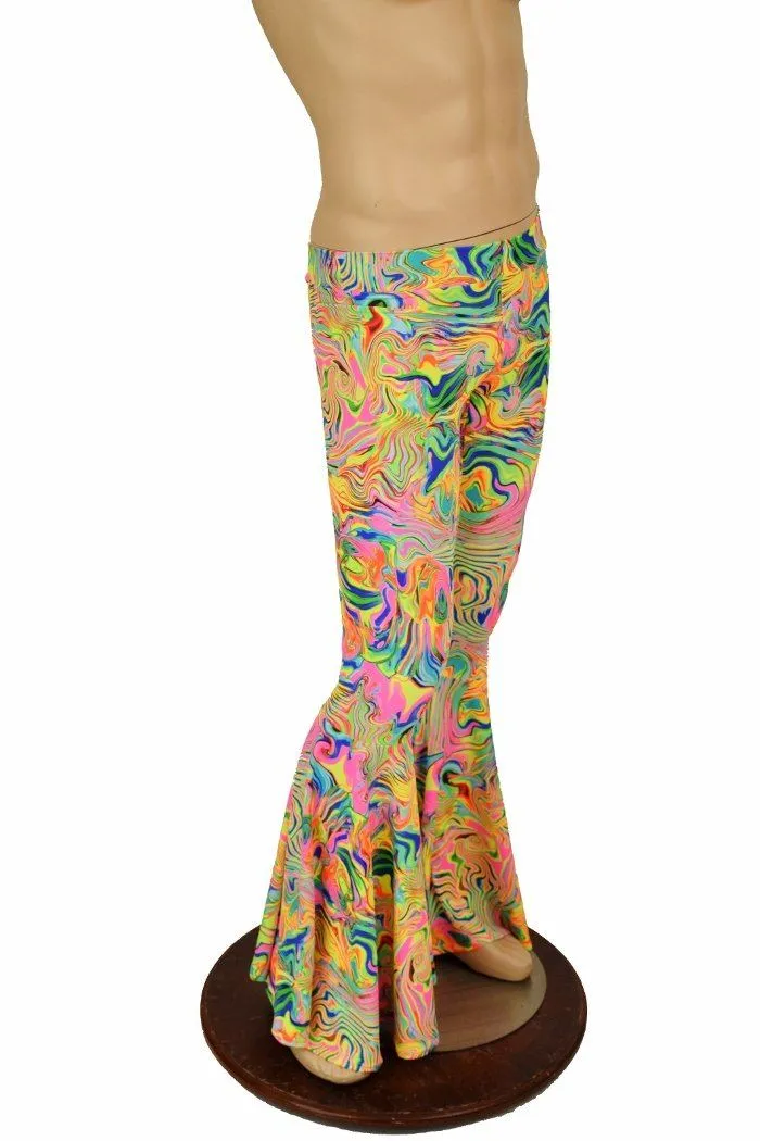 Mens Mid Rise Bell Bottom Flares