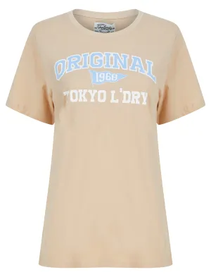 Original Motif Cotton Jersey T-Shirt in Moonlight Stone - Tokyo Laundry