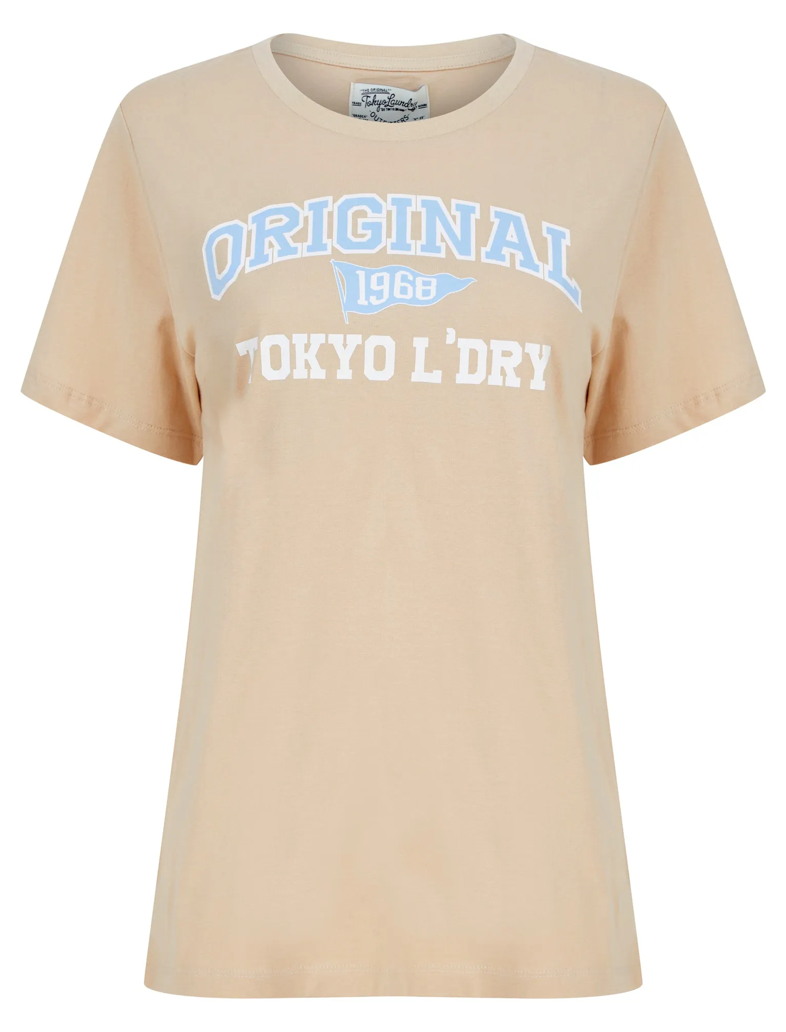Original Motif Cotton Jersey T-Shirt in Moonlight Stone - Tokyo Laundry