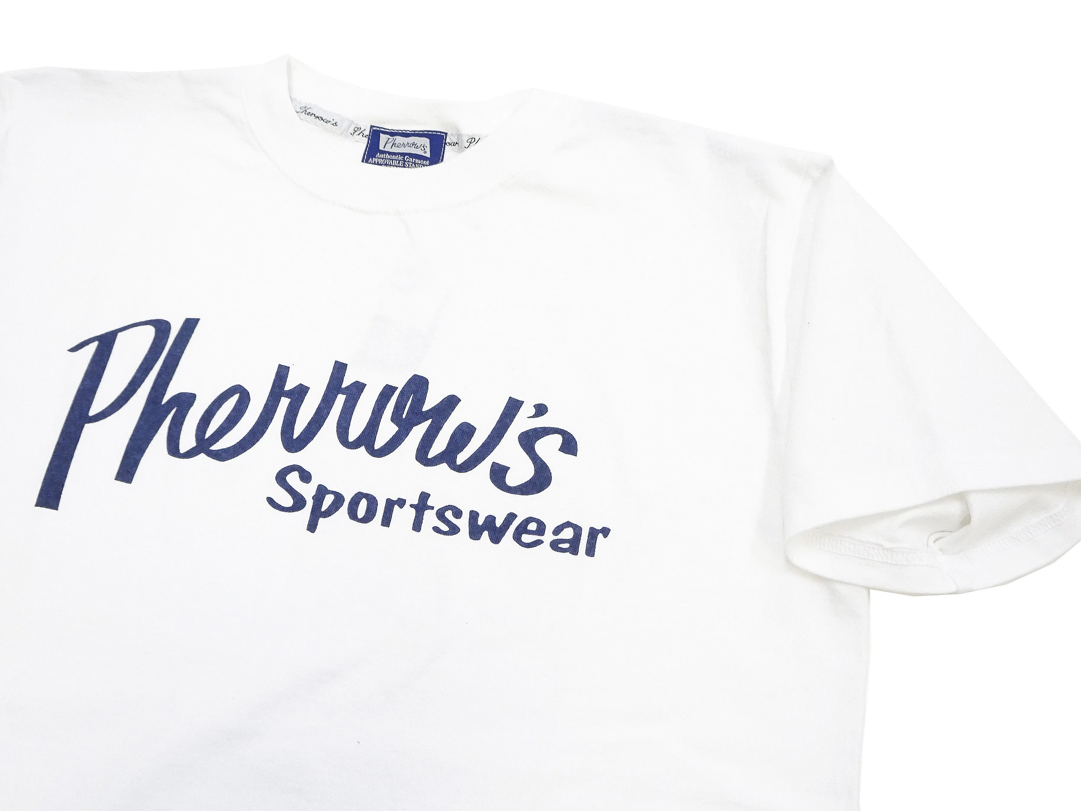 Pherrows T-Shirt Men's Short Sleeve Graphic Print Brand Logo Tee Pherrow's 24S-PT1 White