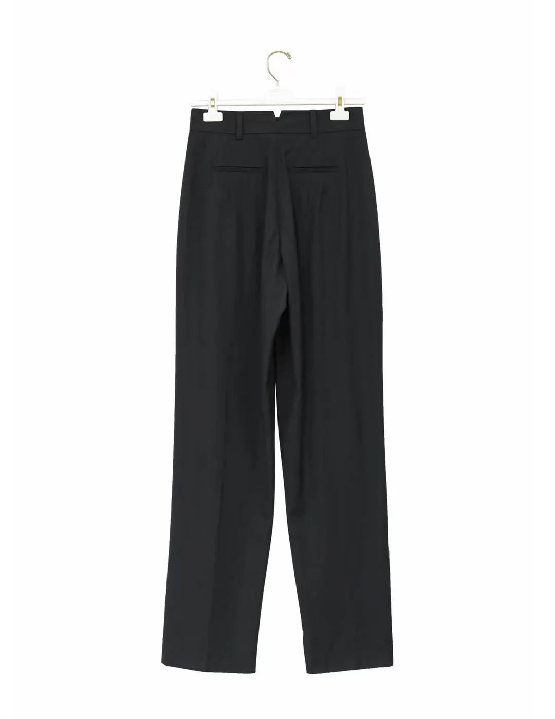 PLEATED WIDE LEG TROUSERS BLACK