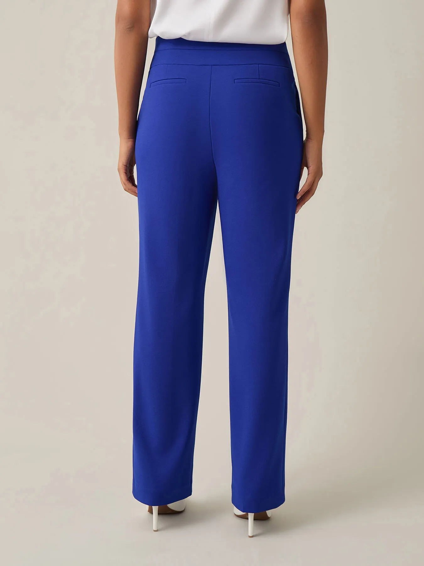 Pull-On Wide Leg Pants, Royal Signature