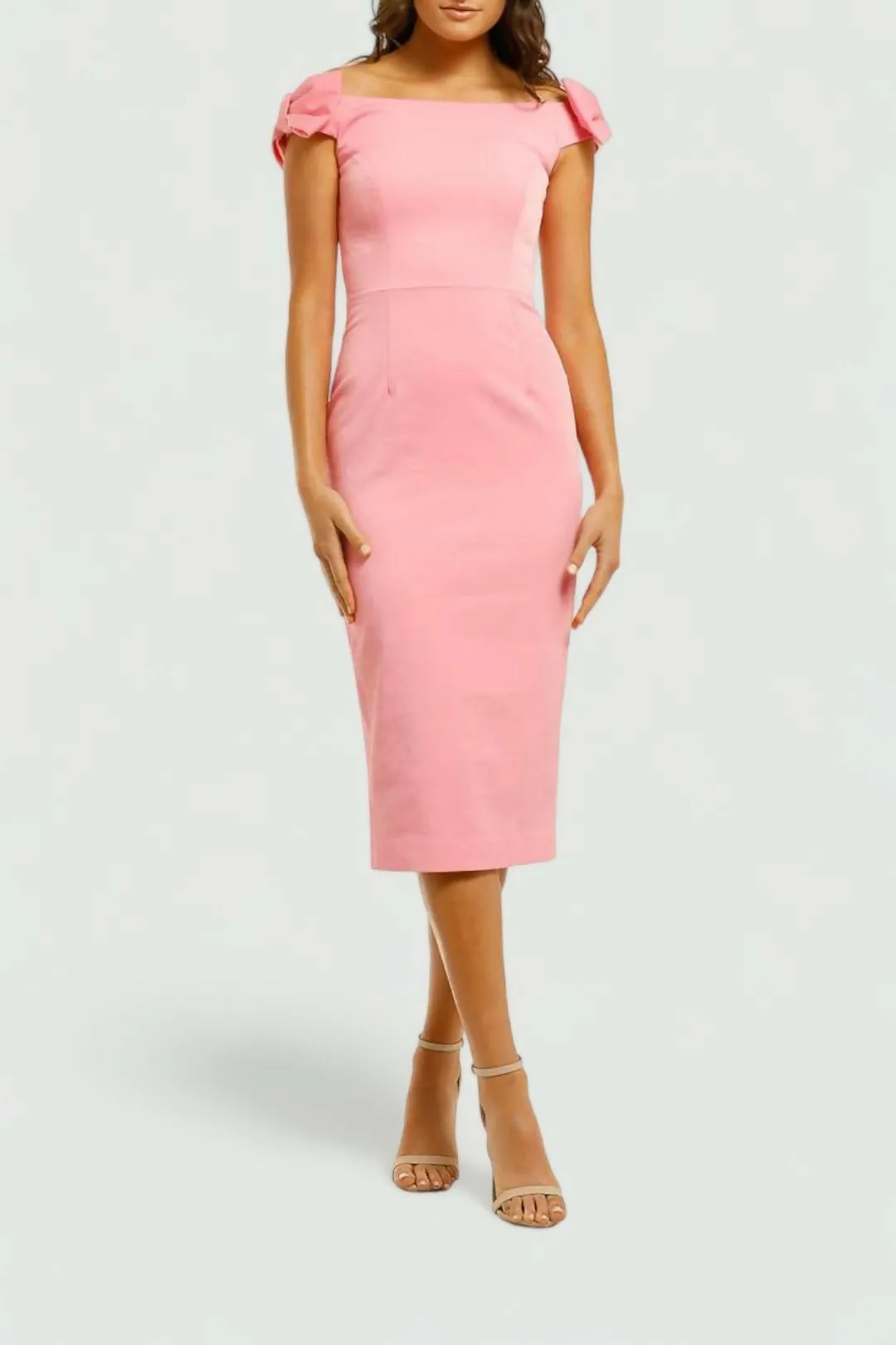 Rebecca Vallance Winslow Midi Dress Pink Size 14