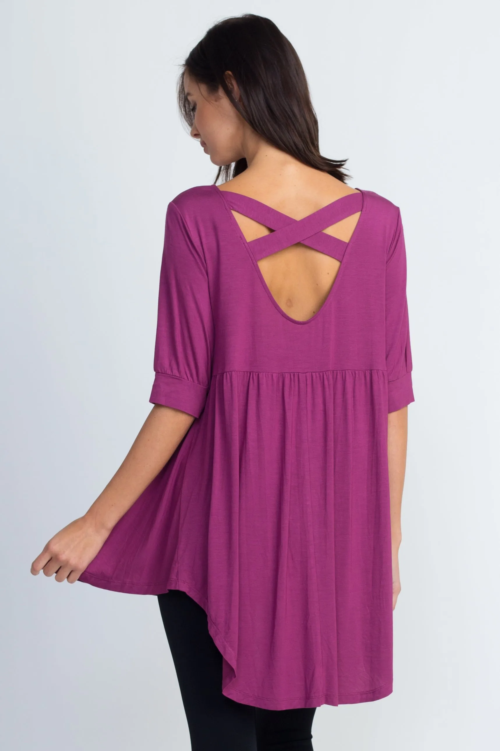 Relaxed Strappy Back Hi-Low Tunic Top
