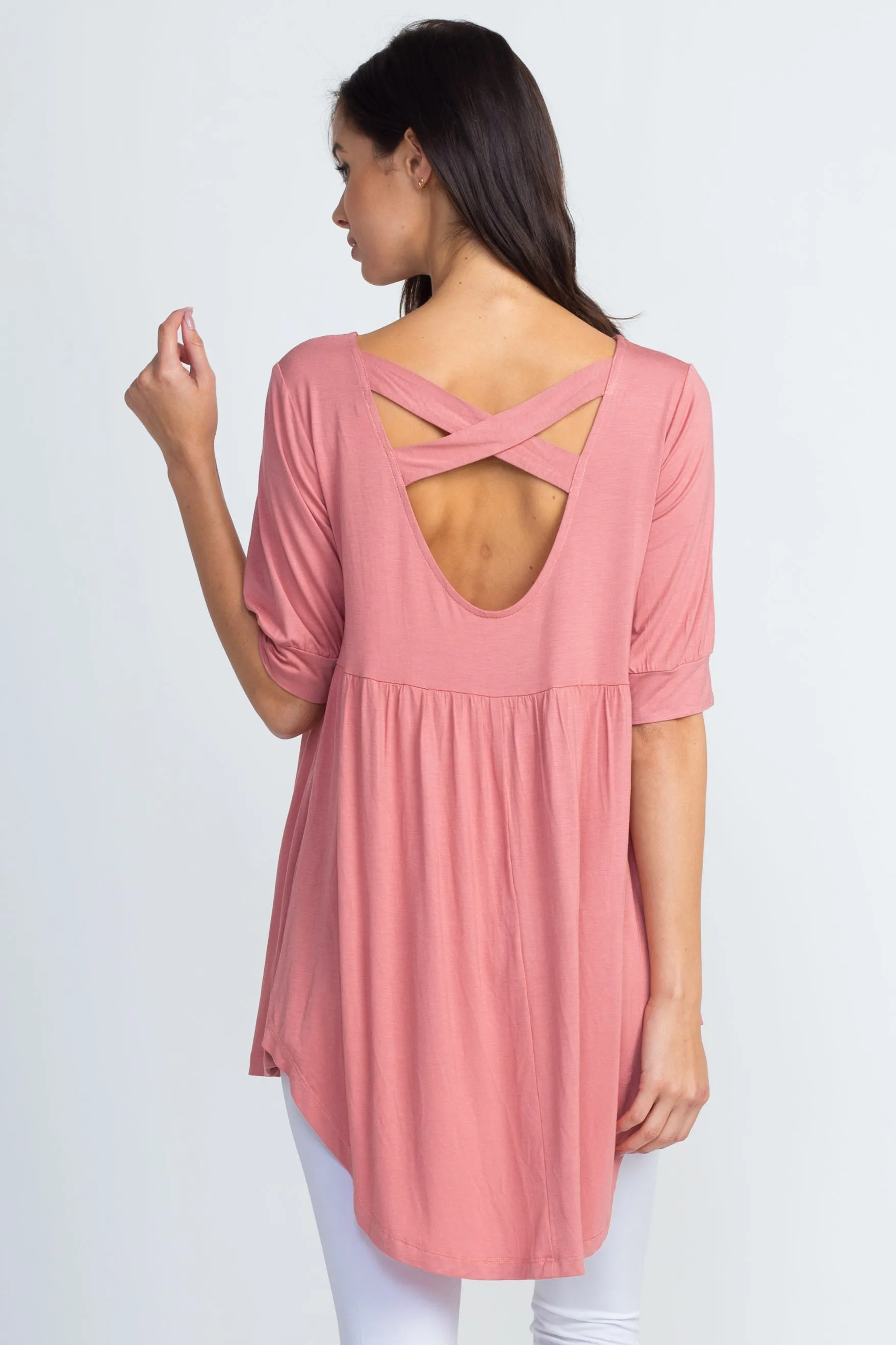 Relaxed Strappy Back Hi-Low Tunic Top