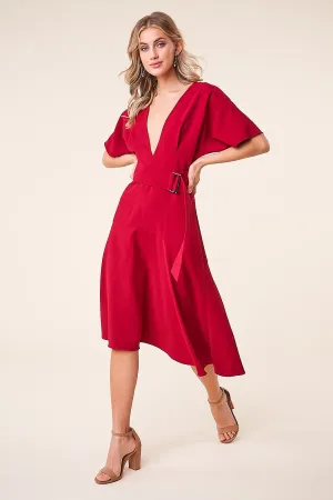 Rise Up Belted Midi Dress