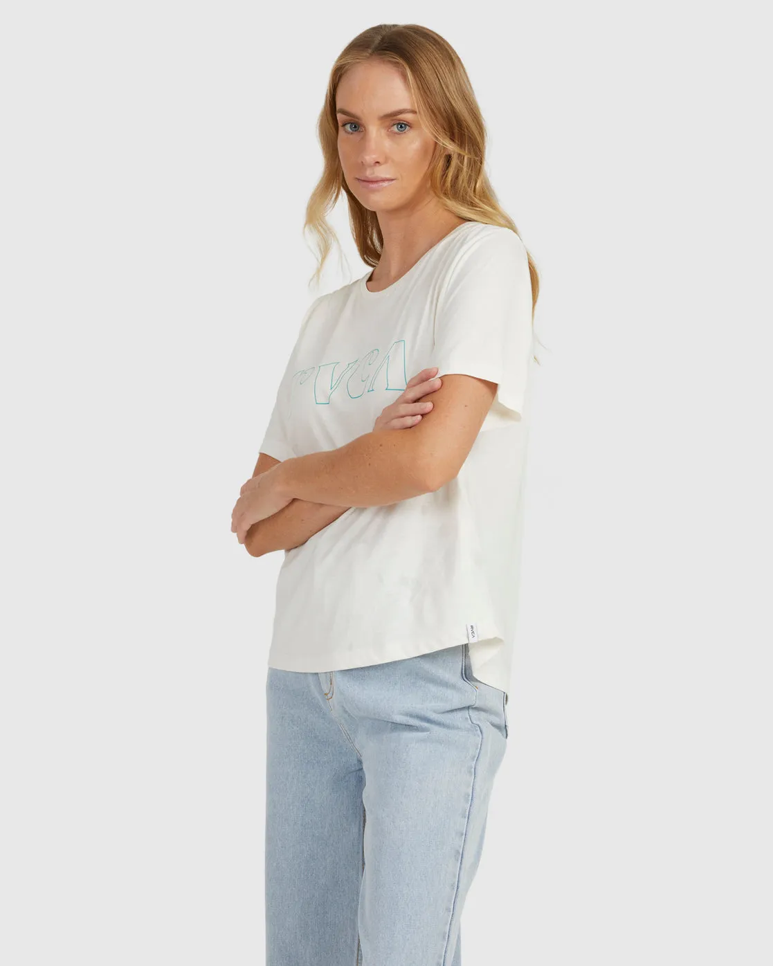RVCA Curl Keyline Graphic Tee - Cloud/Blue