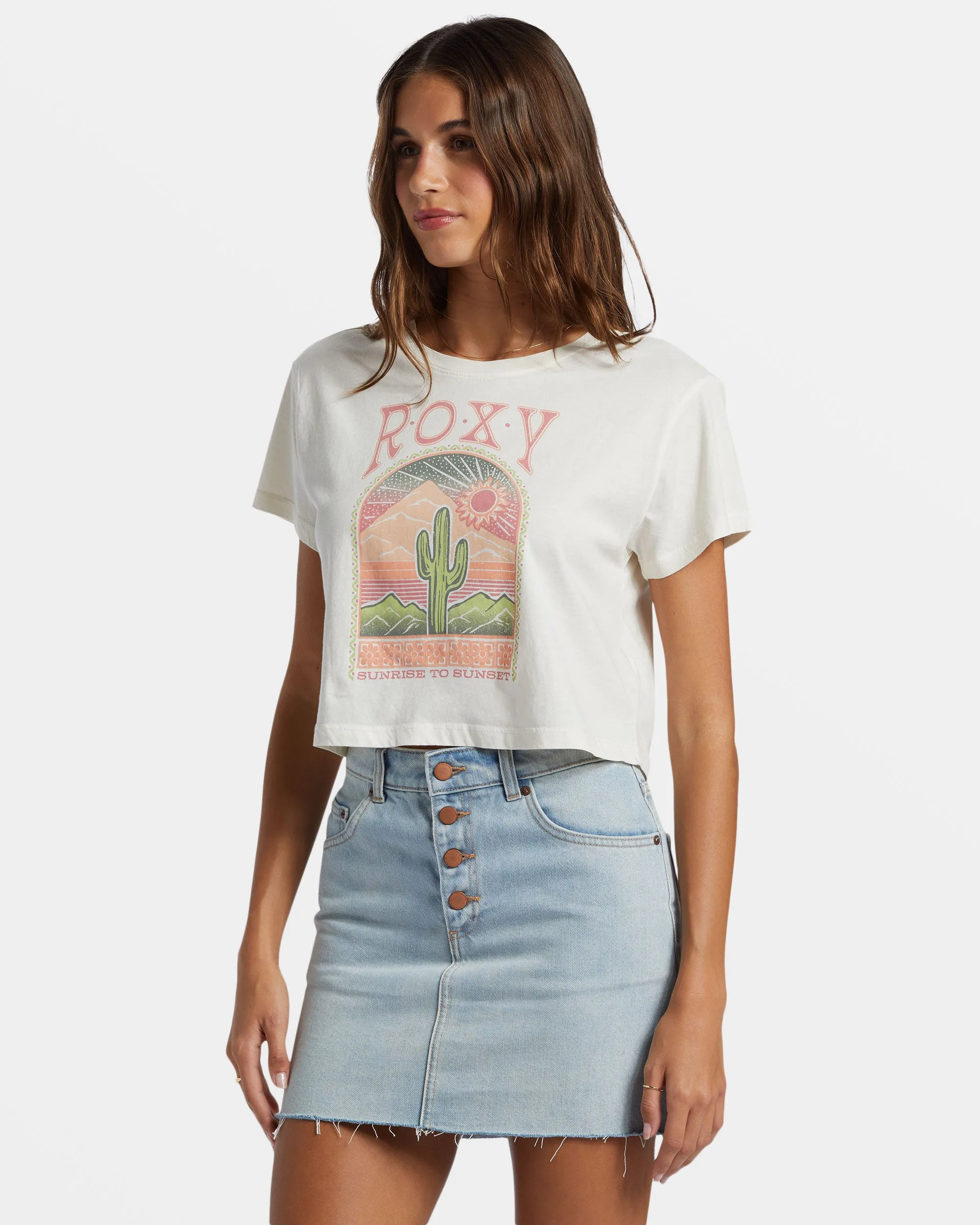 Saguaro Cropped T-Shirt - Egret