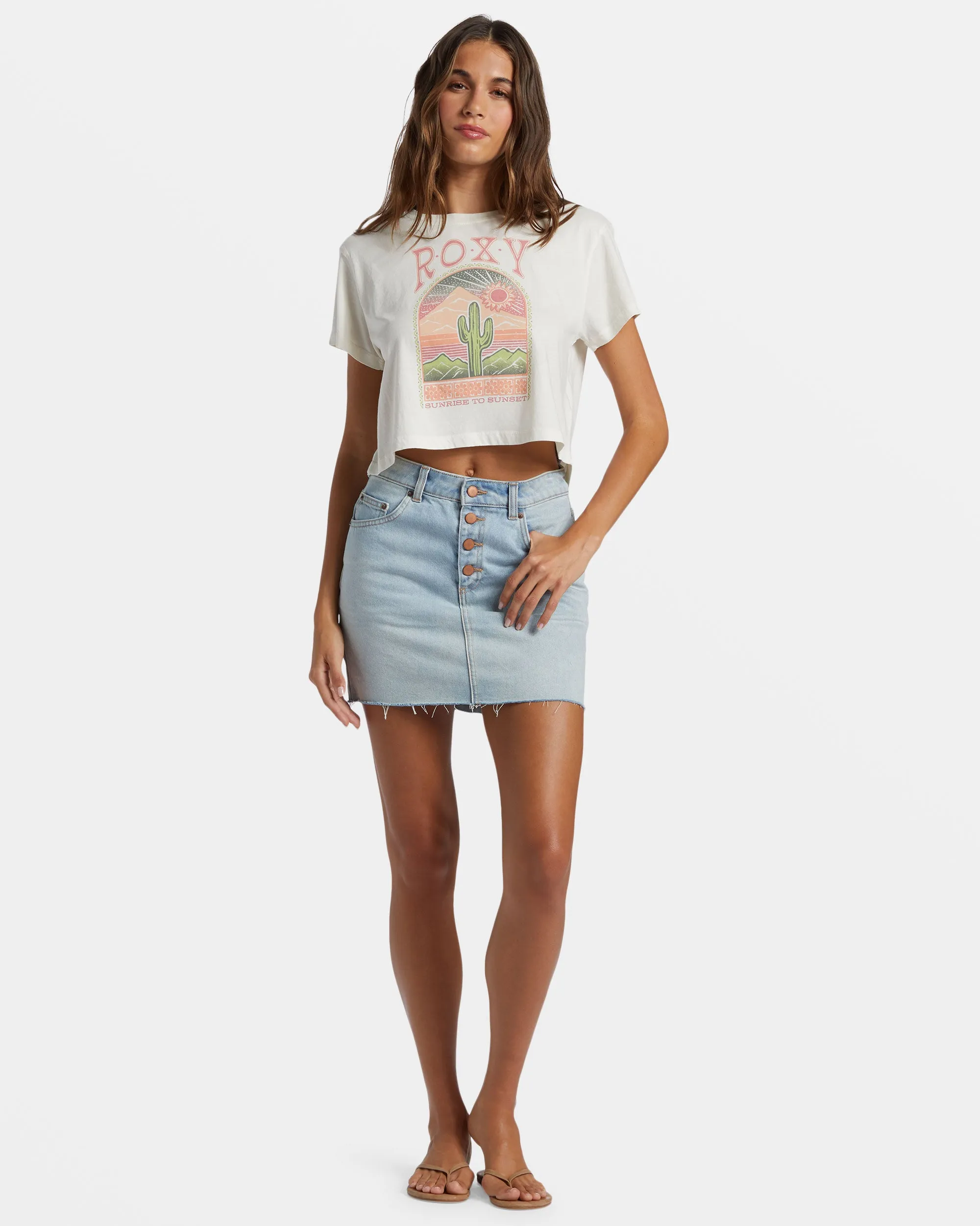 Saguaro Cropped T-Shirt - Egret